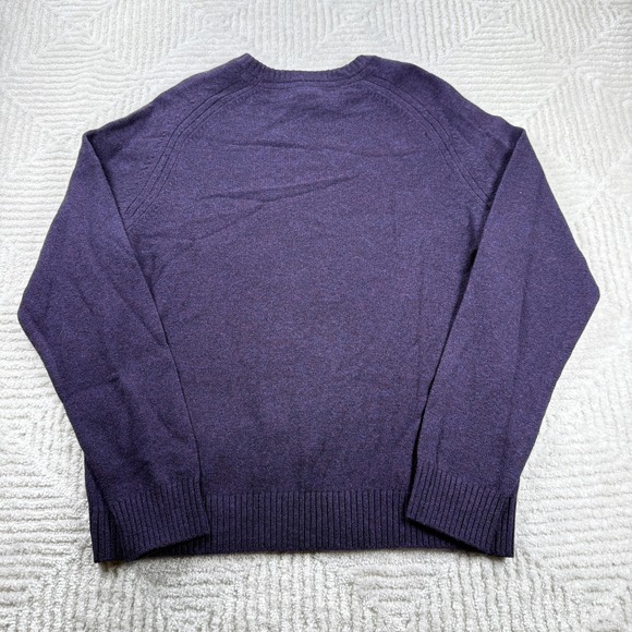 Lands' End Sweater Mens L Purple Lambswool Crew Pullover Preppy Casual Old Money - Picture 2 of 10